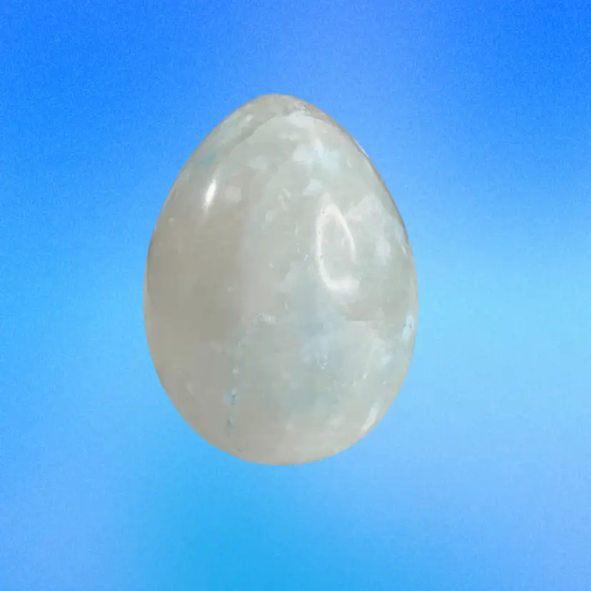 035.  Blue Celestite Egg Paperweight 3”
