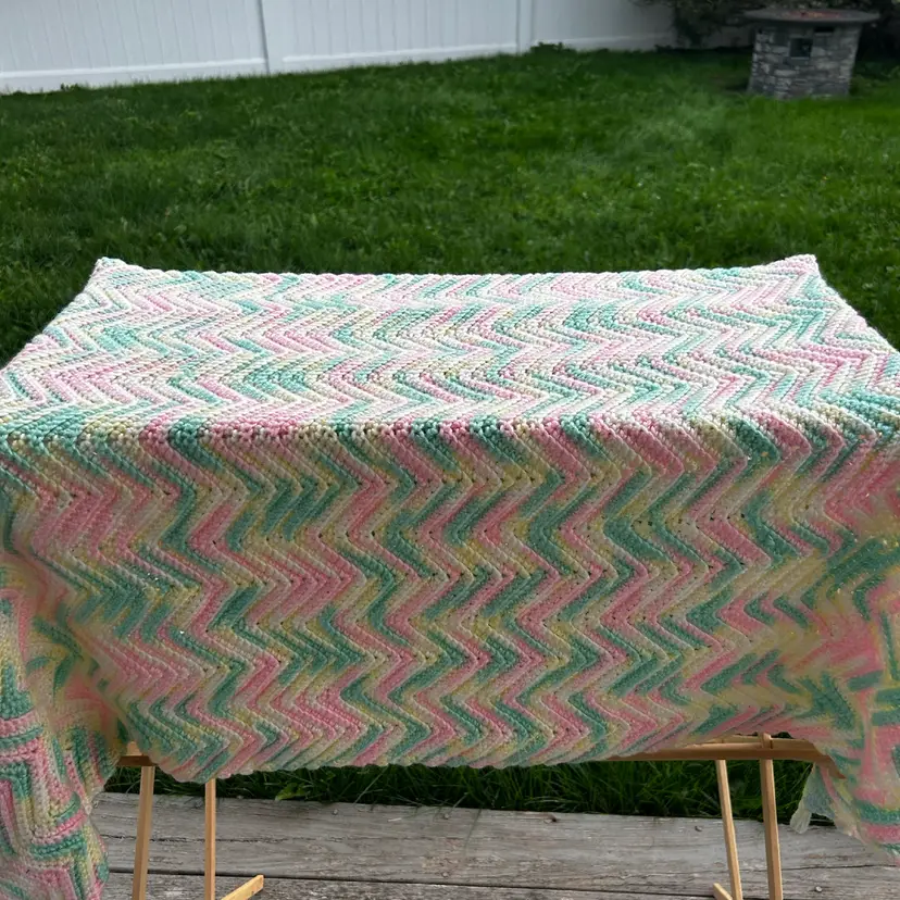 Pastel Crochet Baby Blanket 70 X 76