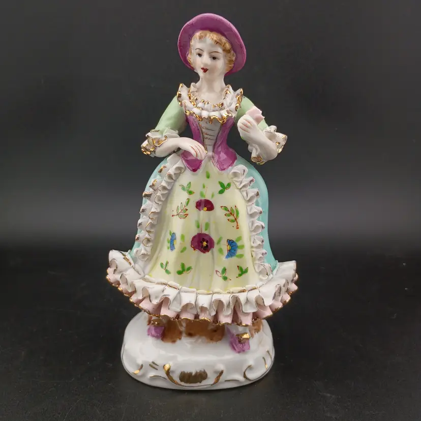 Handpainted porcelain victorian lady by Wales