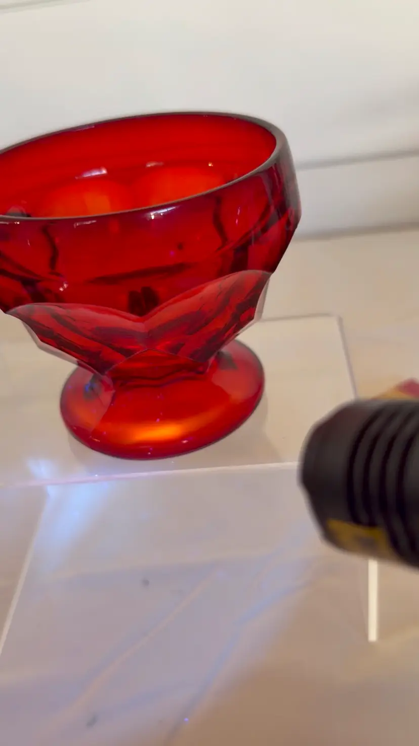 Vintage Glowing Fenton Ruby Red Glass Footed Sherbet Cup