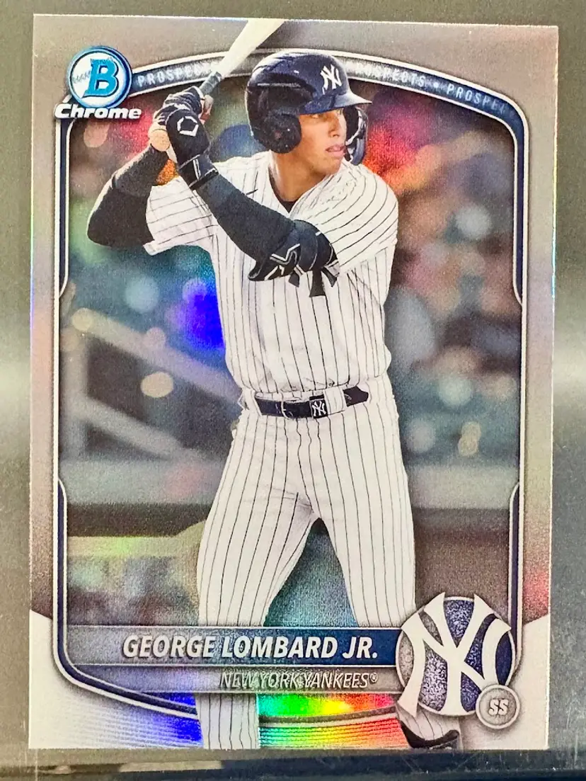 2025 Bowman Draft George Lombard Prospect Chrome Refractor Parallel New York Yankees