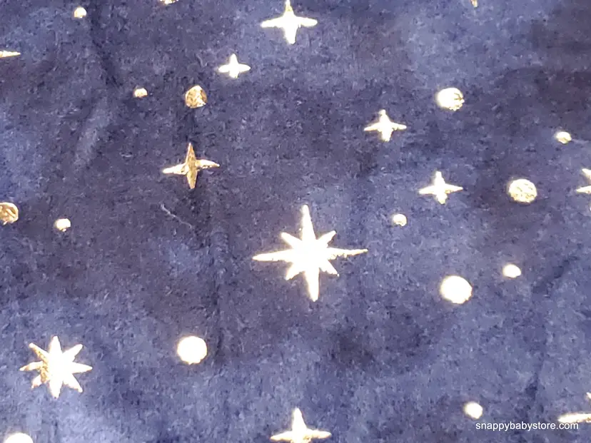 Blue Foil Starry Sky Luxe Flannel Fabric Remnant - 30% Cotton, 70% Rayon - Choose Size - Soft Craft & Quilting Fabric