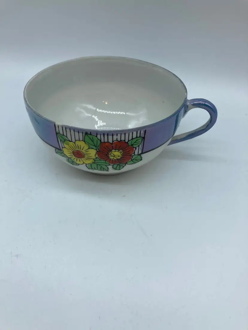 Blue Lusterware Japanese Hand Painted Cup