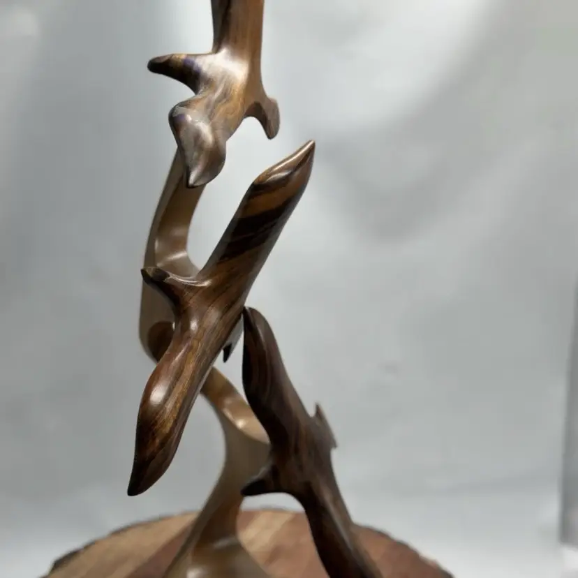 Myrtlewood Soaring Birds Mid-Century Modern Rogue River Oregon Signed