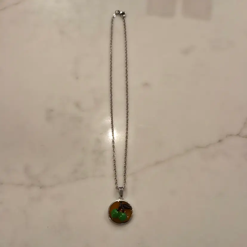 Ghoul Green Handmade Halloween Fruit Pendant Necklace
