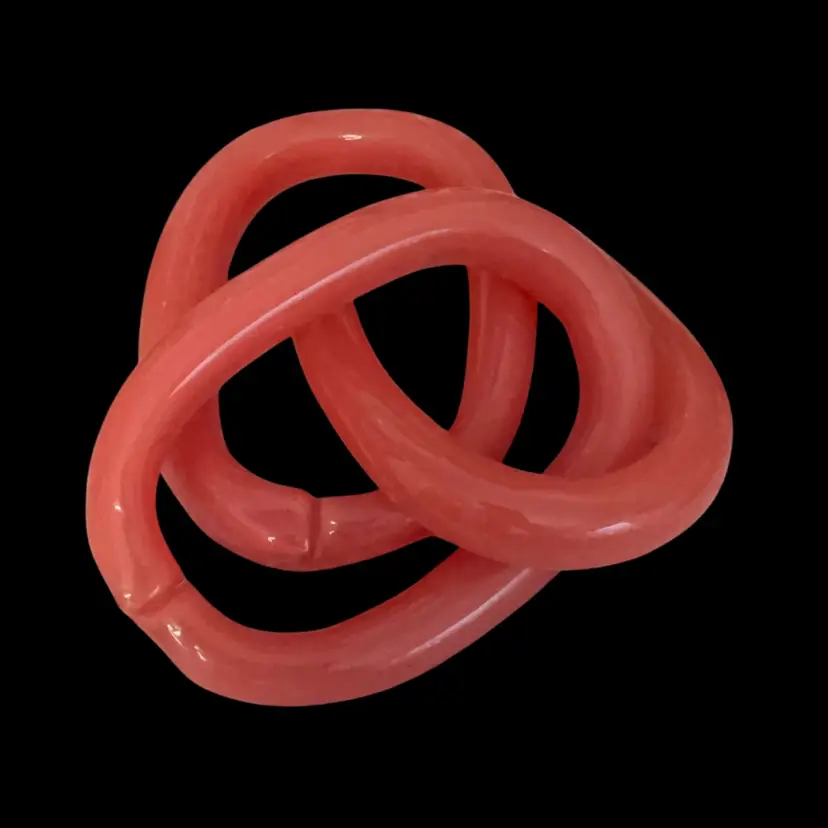 Three Glass Chain Links 5” X 3.5” Pink