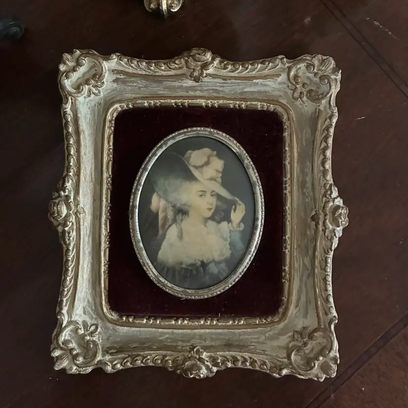 🐇Vintage Cameo Creations Elizabeth Duchess Of Devonshire Velvet Backed Art
