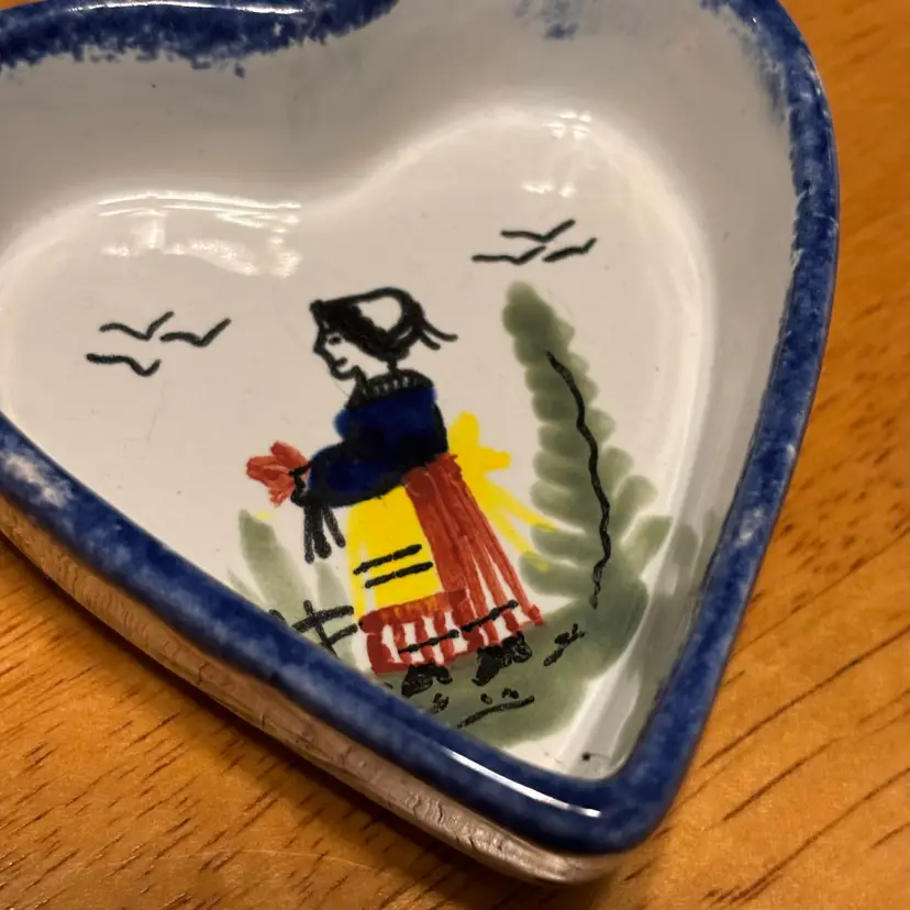 Henriot Quimper Heart Shaped Trinket Dish