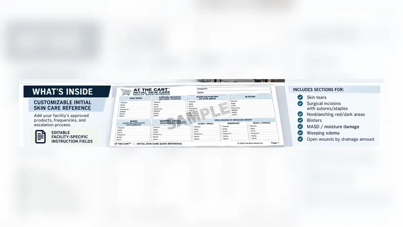 At The Cart™ | Initial Skin Care — Customizable Facility Quick Reference