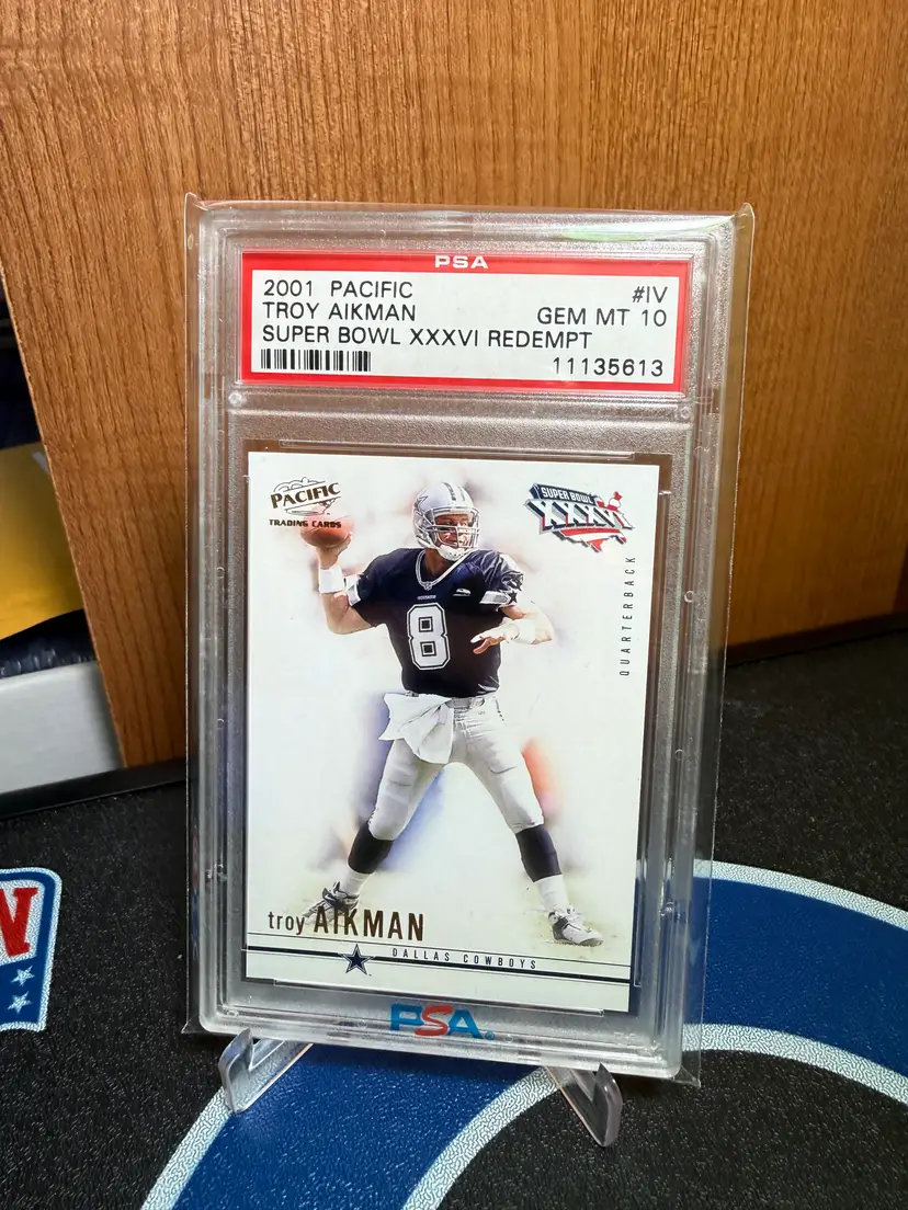 Troy Aikman 2001 Pacific Super Bowl Redemption PSA 10.