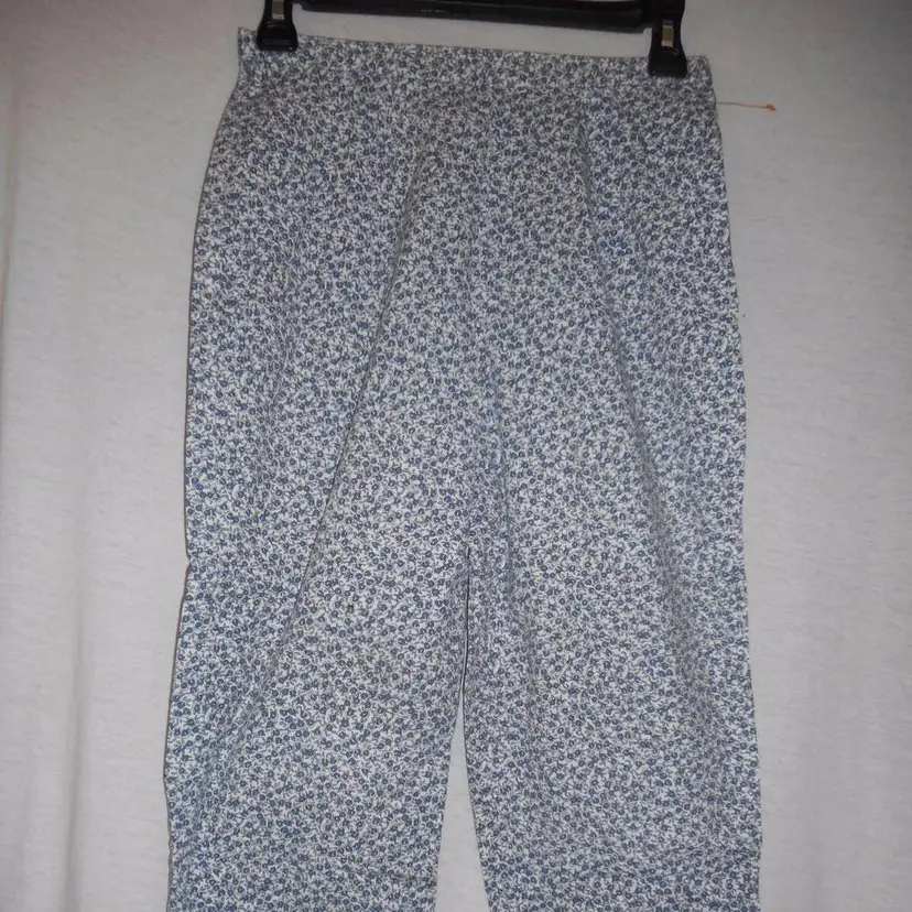 Floral Size 6P blue white Capri Pants cotton blend W.L. Sportswear New York Y2K