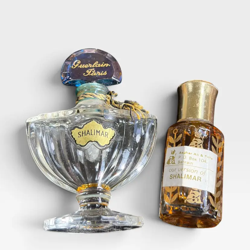 Empty Shalimar Bottle 3.5” With A Similar Scent Full Bottle