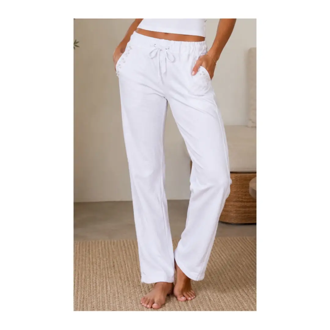 Angela Mara White Joggers