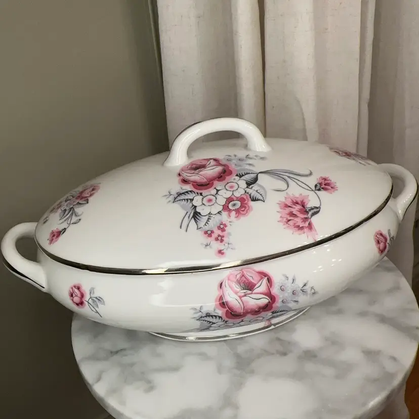 🔔 Art Deco Vignaud Limoges Covered Tureen With Platinum Detail