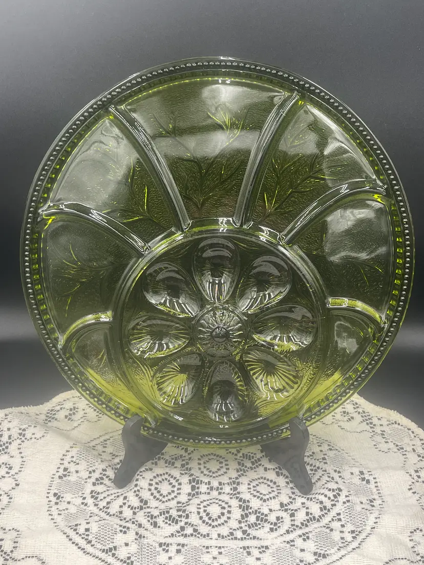 Vintage Indiana Glass Deviled Egg Platter