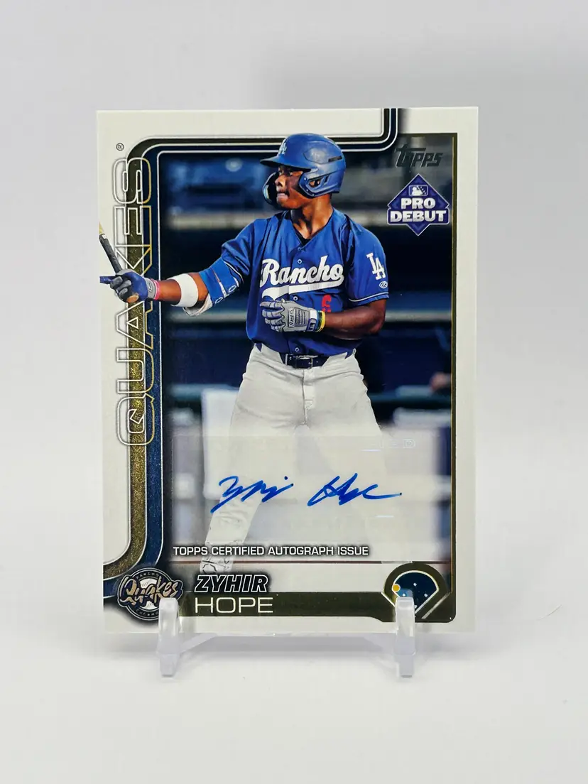 Zyhir Hope - 2025 Topps Pro Debut Base Auto - Detroit Tigers #1 Prospect (#25 overall) - LAD uniform