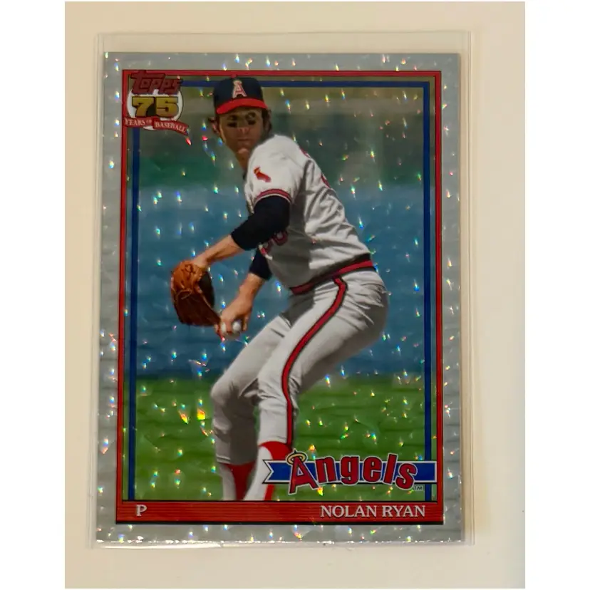 Nolan Ryan 1991 Topps Crackle Foil Los Angeles Angels