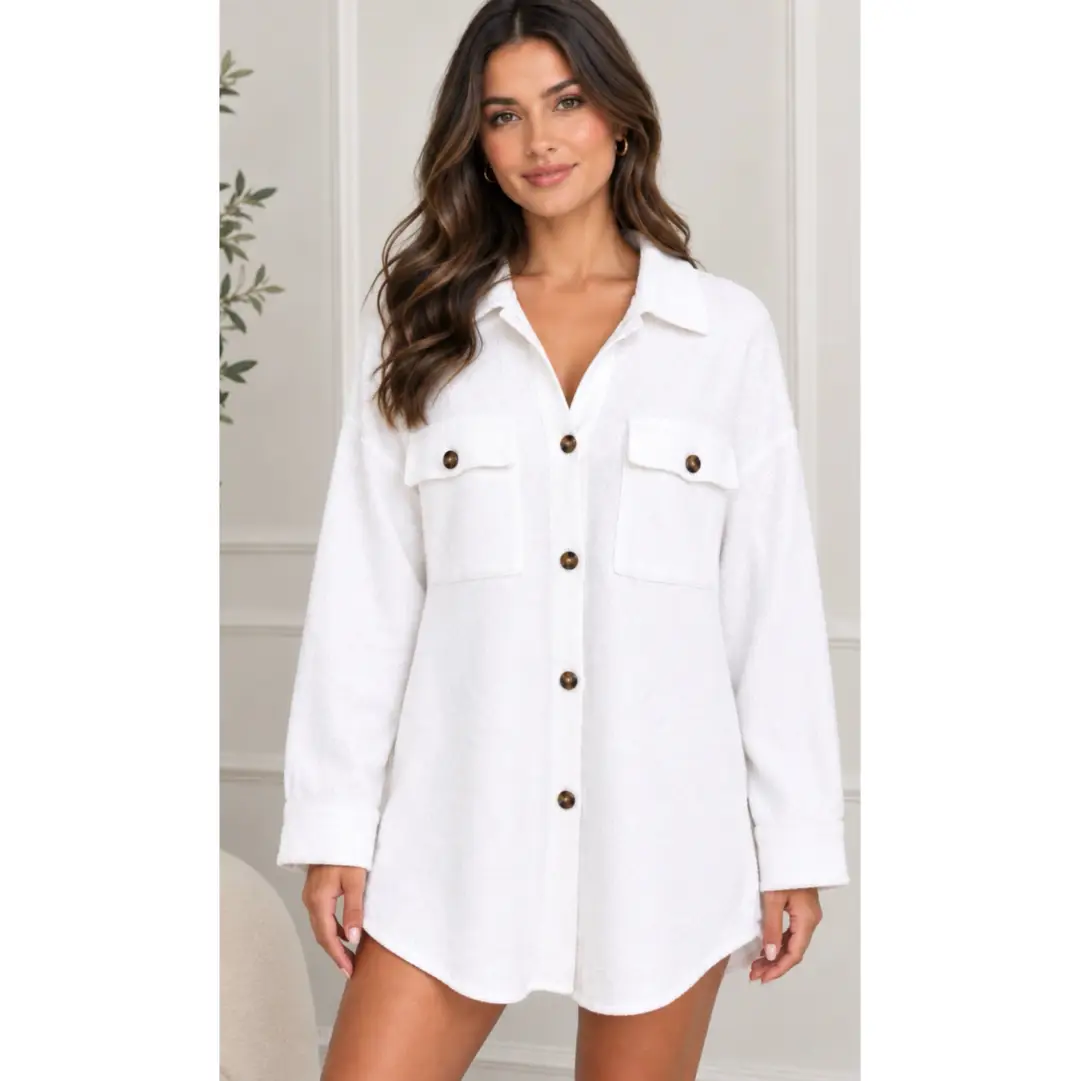 White Button Up Shacket