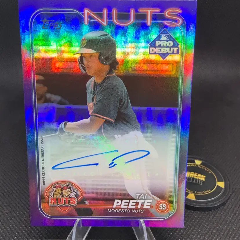Tai Peete 2024 Pro Debut Purple Foil Refractor Auto /299 St. Louis Cardinals