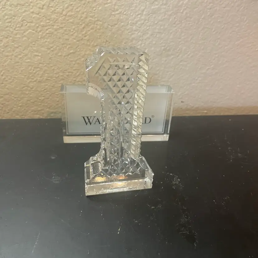Gorgeous Waterford Lismore Crystal 6” Number 1 Figurine Paperweight