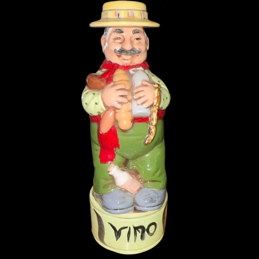 1986 Alberta Vintage Italian Man Wine Decanter - Signed France's Knight