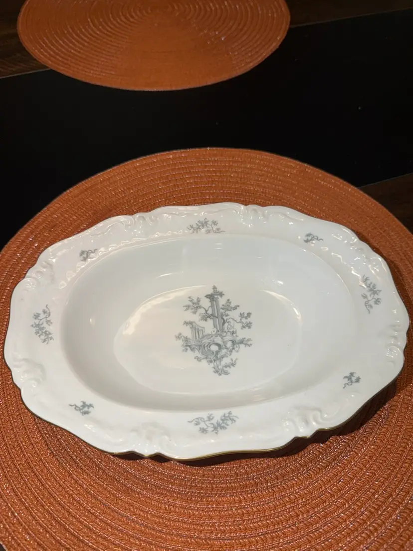 Eschenbach "La Reine" porcelain oval serving dish with maker's mark.