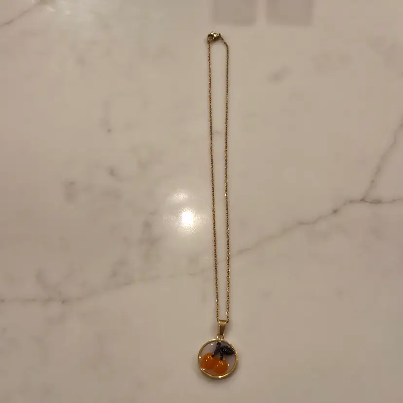 Spooky Bright - Handmade Halloween Fruit Pendant Necklace