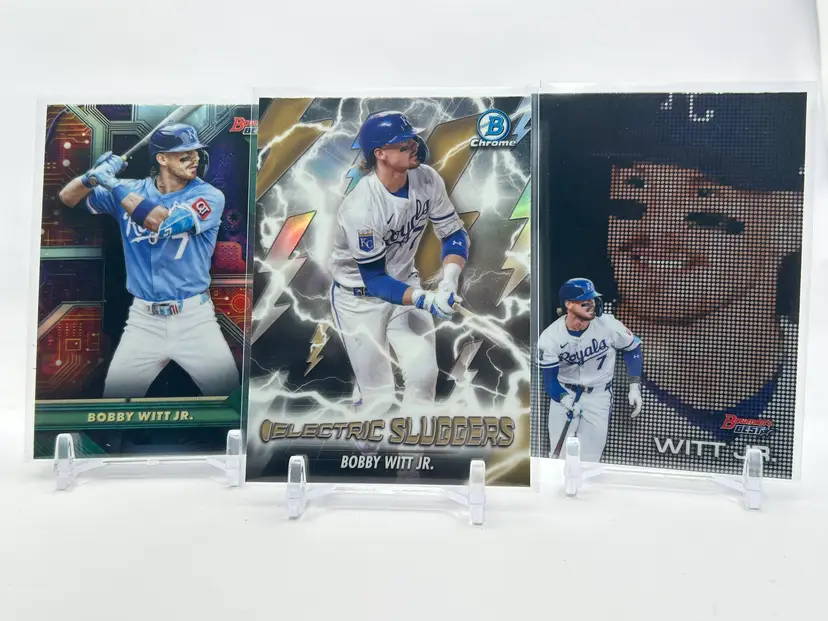 BC31 - Bobby Witt Jr. 3-card lot - Circuitry, Electric Sluggers, Pixel Portraits - Kansas City Royals