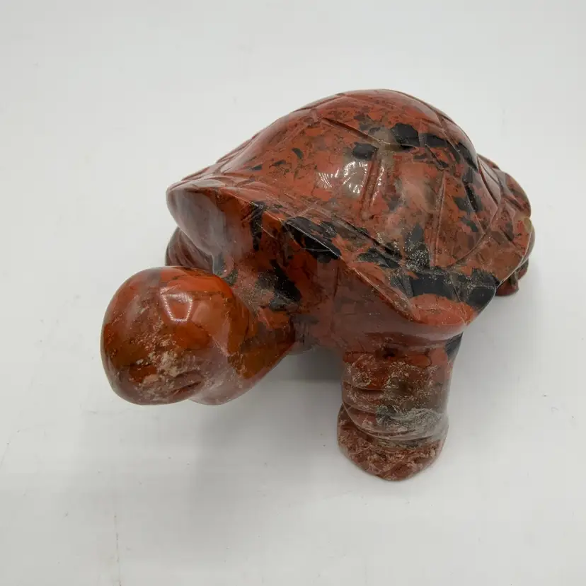 Red Jasper Stone Carved Turtle AS IS