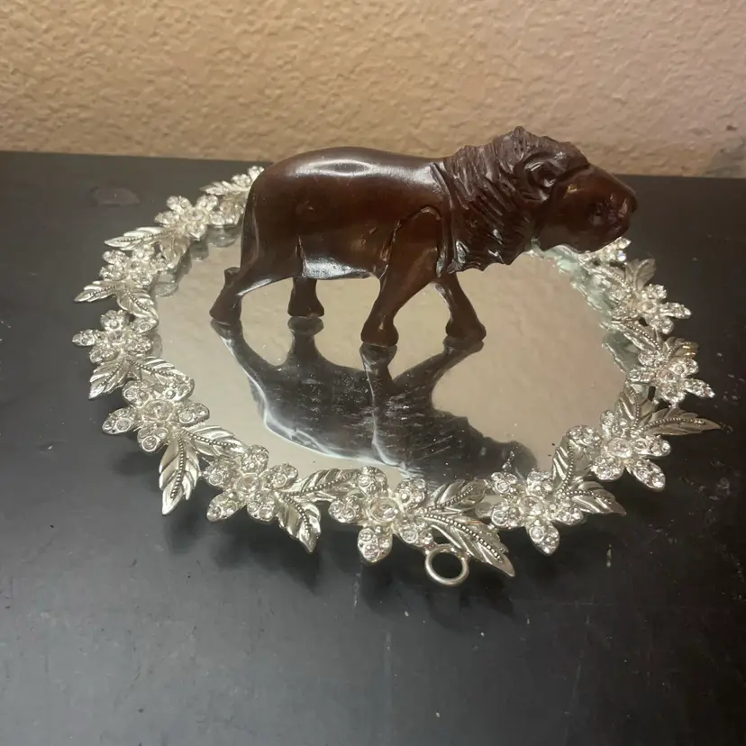 Gorgeous Carved Ironwood 5” Lion Figurine