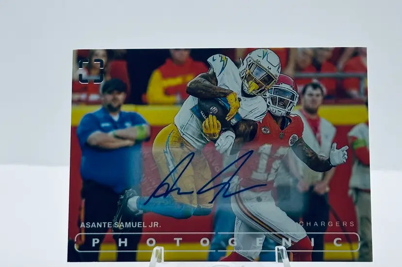 Asante Samuel Jr. Autographed Photogenic Card - Chargers