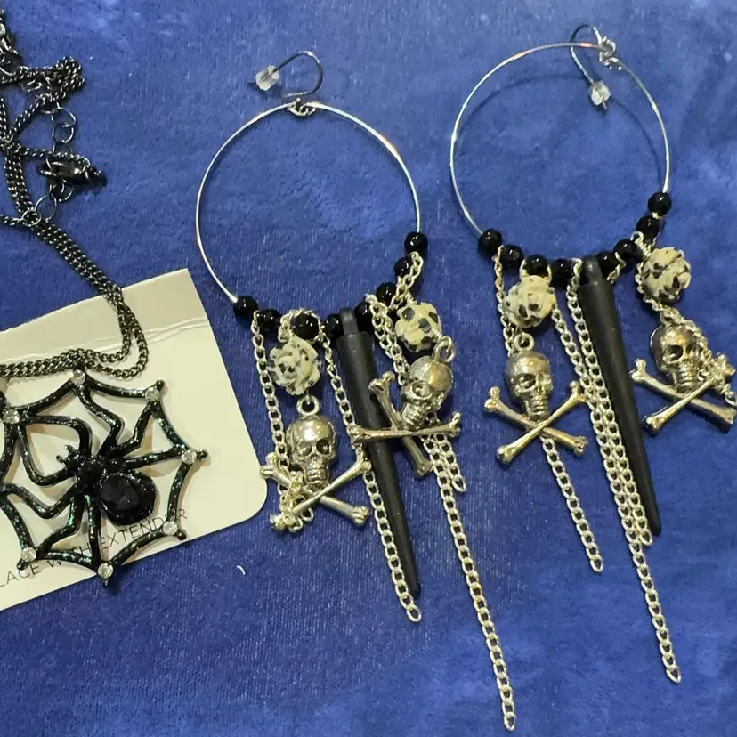 Skull And Spider Jewelry Lot