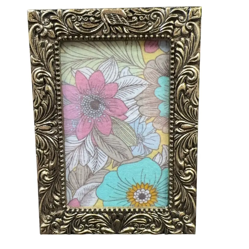 Beautiful Ornate Metal Frame With Gold And Dark Tone Antique Look