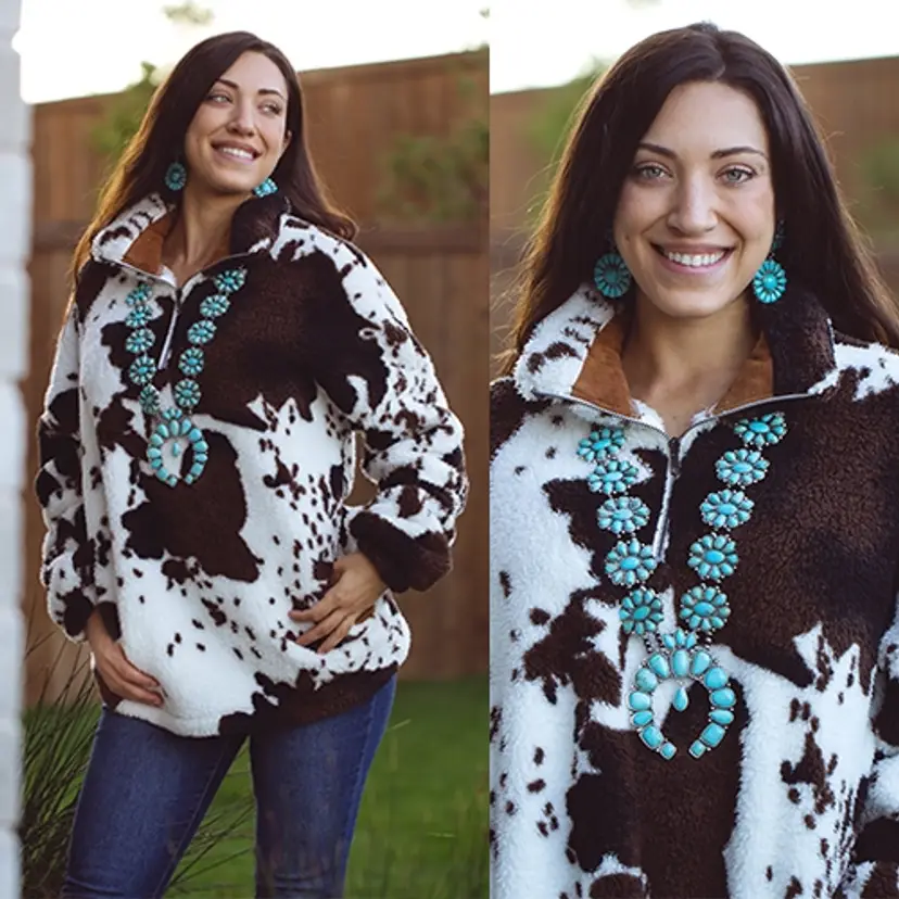 SUNSHINE & RODEOS  FLEECE/SHERPA PULLOVER  BRAND NEW