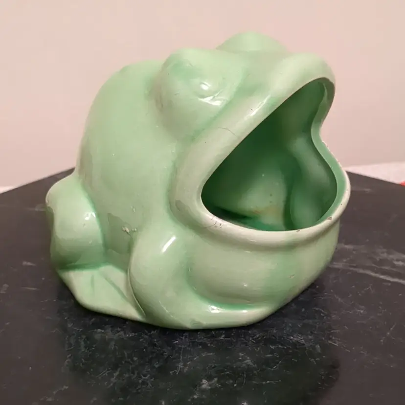 Vintage ceramic frog sponge holder