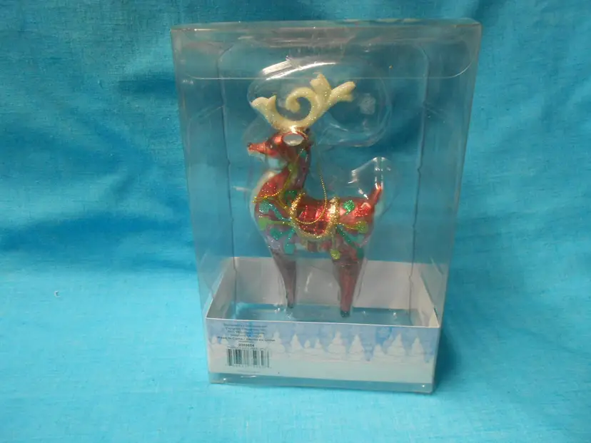 2012 Jim Shore Dash Away Reindeer Glass Ornament Factory Sealed