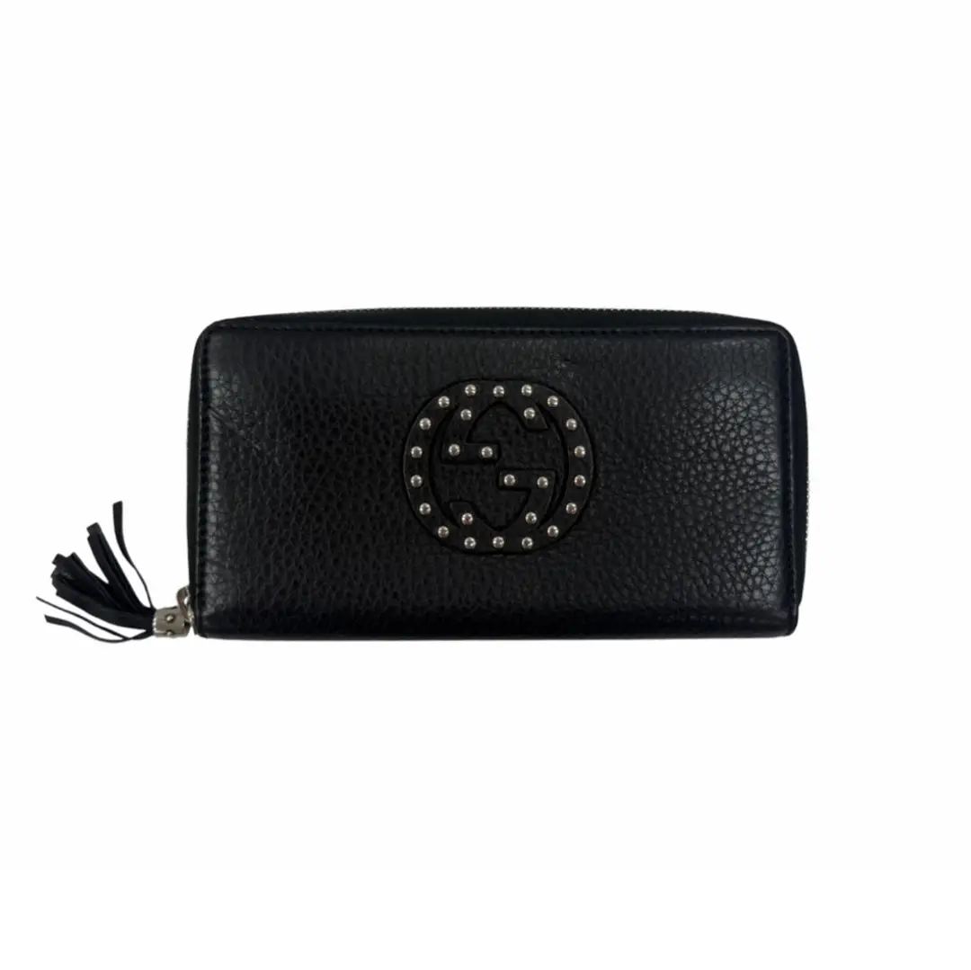 Gucci Black Studded Soho Wallet