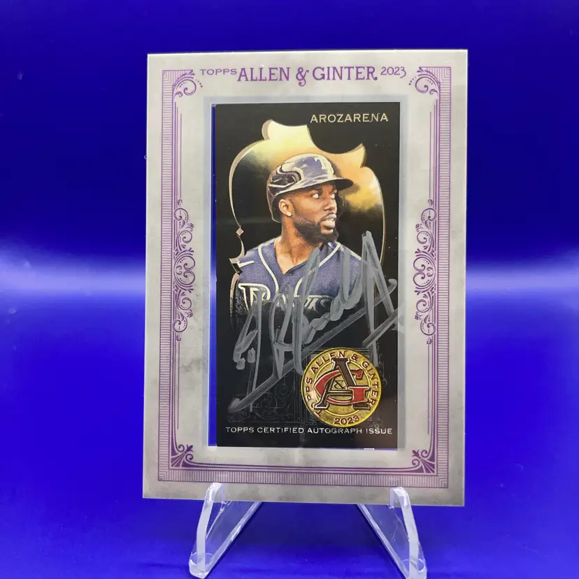 Randy Arozarena Framed Silver Mini Auto Tampa Bay Rays 2023 Allen & Ginter SP /50