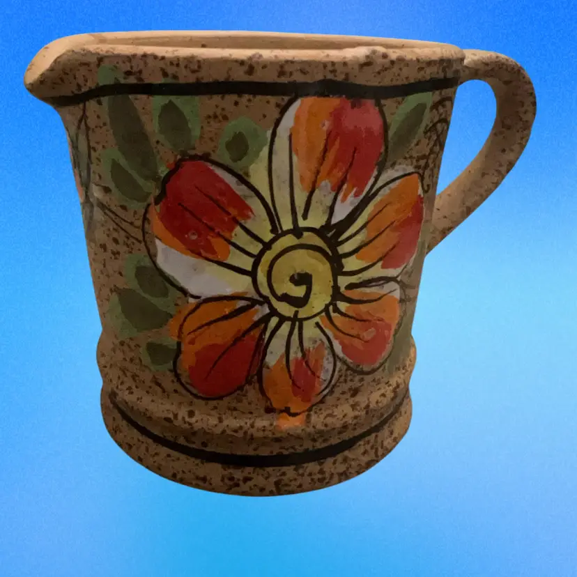 Vintage Pottery Hand painted Creamer Made In Italy