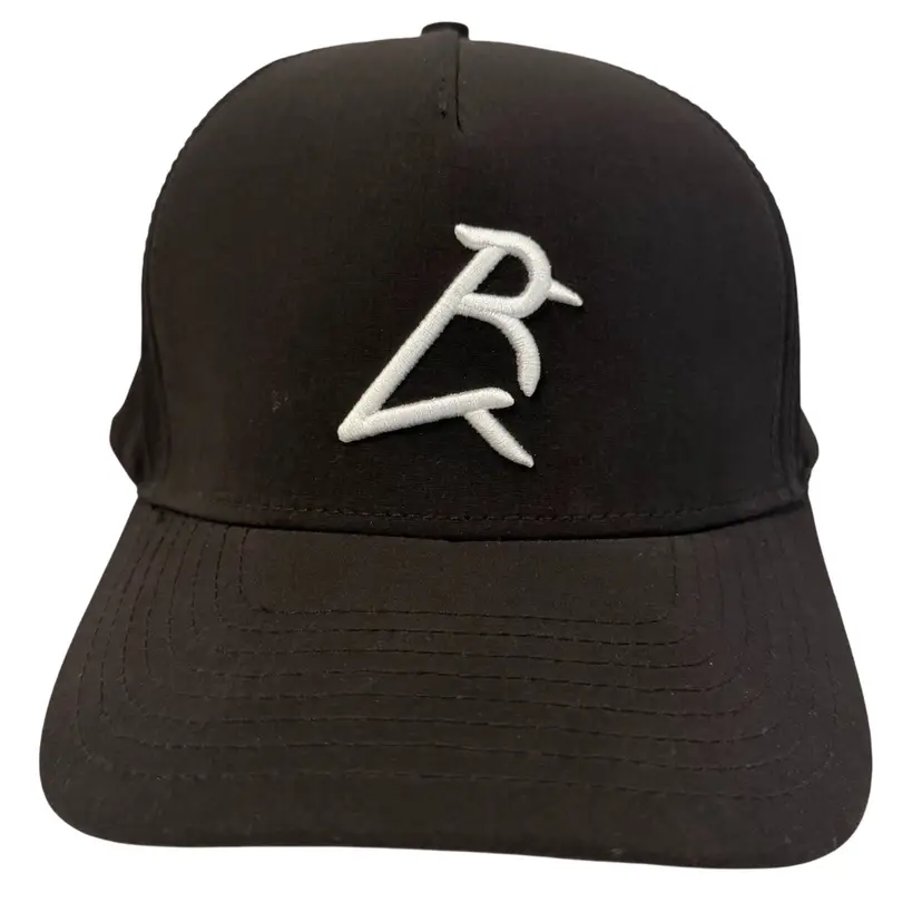 BRD Golf White Embroidered Logo Unisex Black Quick Dry Mesh Golf Snapback
