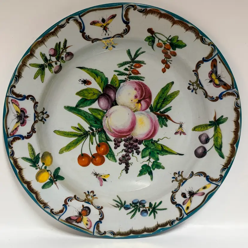 Duke of Gloucester Pattern- Tin /enamel Plate -Metropolitan Museum of Art- England- 10 1/4"