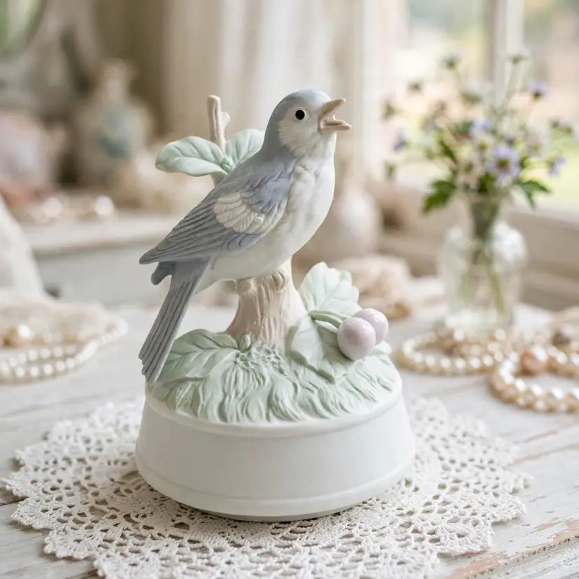 Vintage Growning Touch Collection Bird Music Box