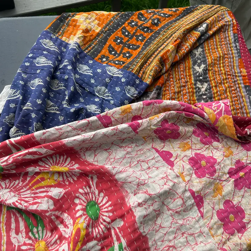 Twin India Patchwork Blanket 88 X 55” # 1