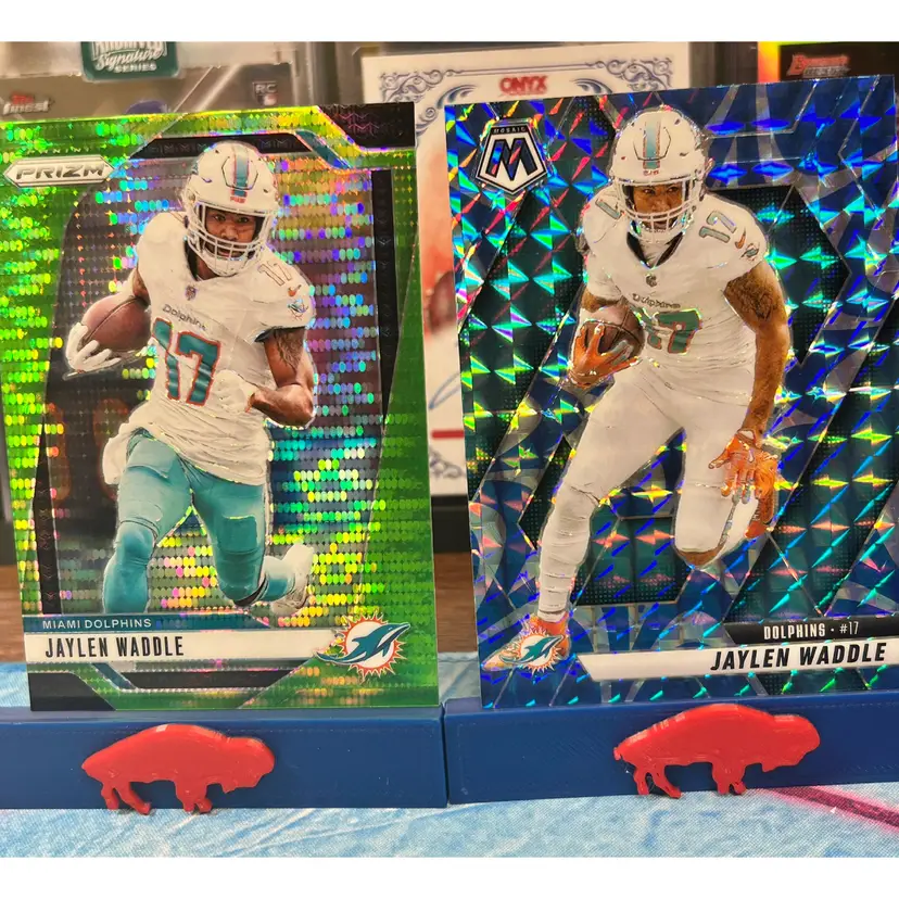 Jayden Waddle Lot (green Pulsar & Blue Mosaic) Dolphins Denver Broncos