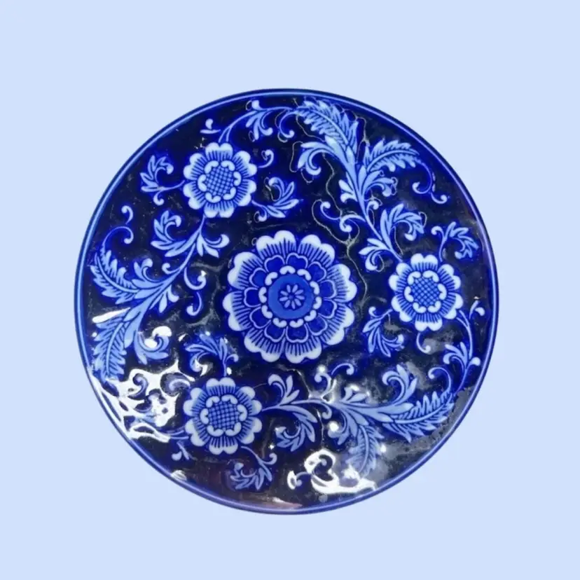 #324- Vintage Trivet Porcelain Blue & White Flowers By Pier1 Imports 2007