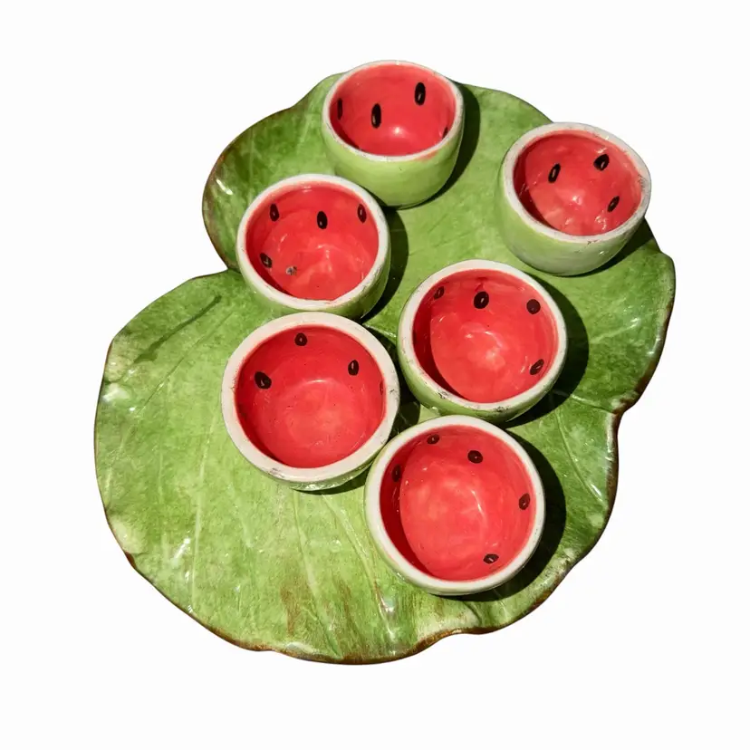 Watermelon Cups and Lily Pad Pottery