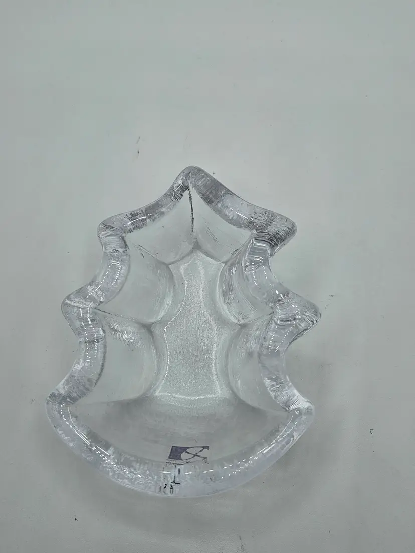 Simon Pearce Lead Crystal Christmas Tree Candy Dish