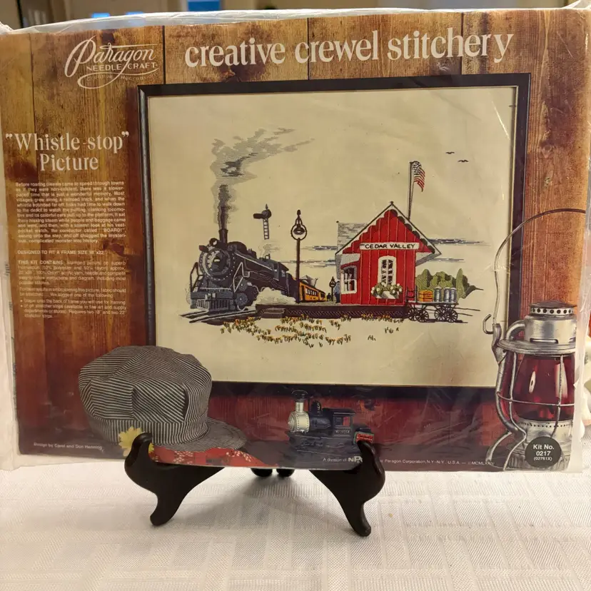 New Old Stock - Paragon Creative Crewel Stitchery "Whistle-stop" Kit