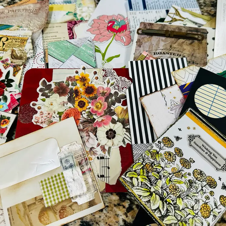 #01 - Handmade Ephemera collections 60+ PCS