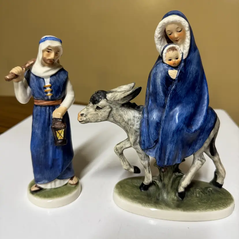 Goebel Flight Into Egypt and St. Joseph Figurines made in West Germany
